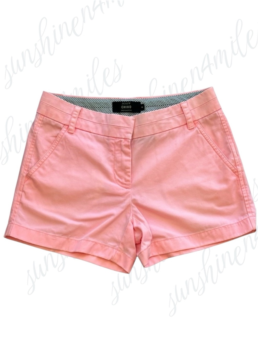 J.Crew JCREW 4” CHINO City-Fit 100% Cotton Chino FLAMINGO PINK Shorts sz 0
